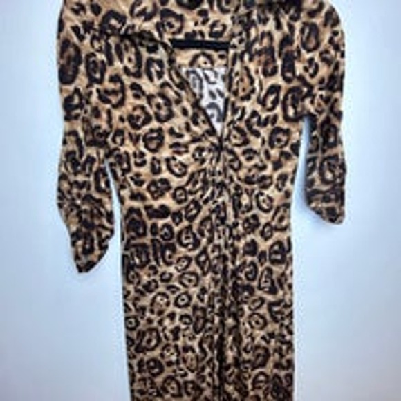 INC International Concepts Cheetah Business Dress Button Down in Front Sz Small - Picture 2 of 9